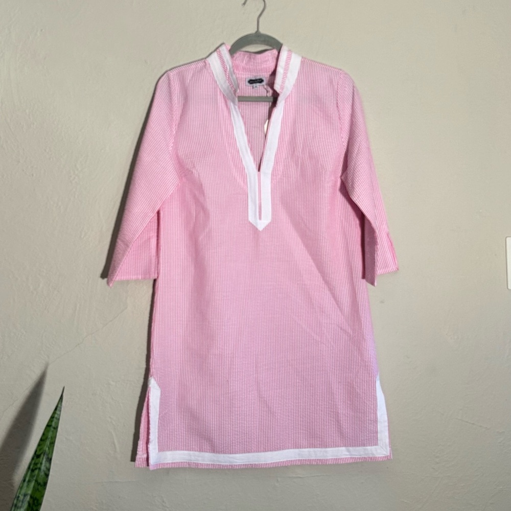 Pink & White Seersucker Dress